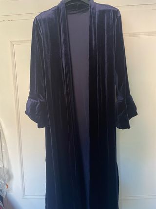 Kimono Kaftán Terciopelo Azul Talla Única