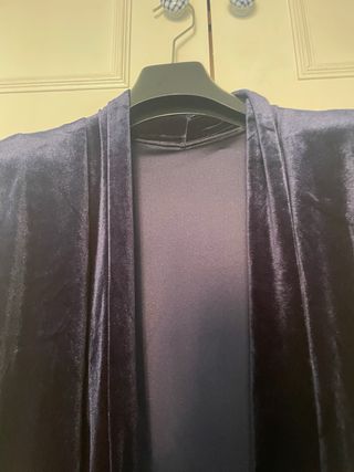 Kimono Kaftán Terciopelo Azul Talla Única