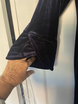 Kimono Kaftán Terciopelo Azul Talla Única