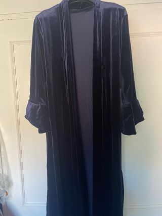 Kimono Kaftán Terciopelo Azul Talla Única