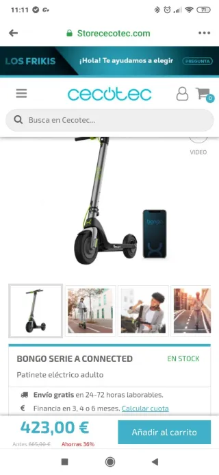 PATINETE CECOTEC SERIE A CONNECTED sólo 4 usos