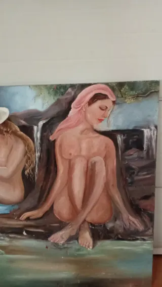 Cuadro erótico mujeres en la naturaleza