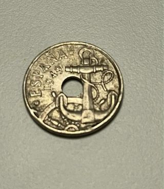 Moneda 50 céntimos España 1949 Ancla