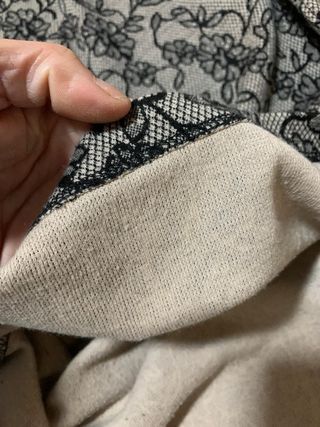 Abito grigio con pizzo nero floreale donna Promod