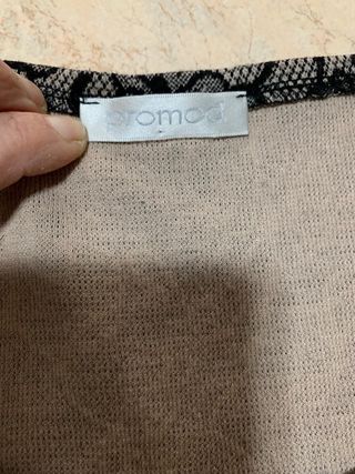 Abito grigio con pizzo nero floreale donna Promod