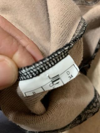 Abito grigio con pizzo nero floreale donna Promod