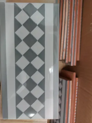 30 Baldosines 20x10 cm Cuadros Grises