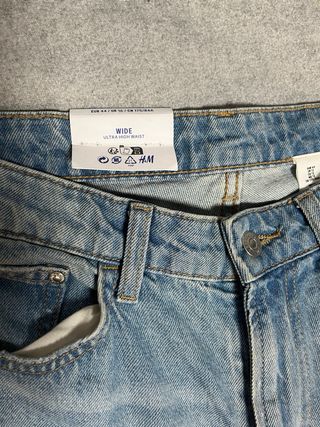 Vaqueros H&M Wide Leg Tiro Alto Talla 44