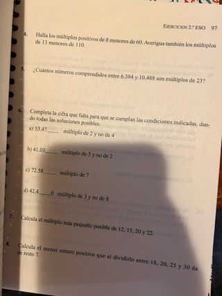 Ejercicios matemáticas 1º y 2º ESO