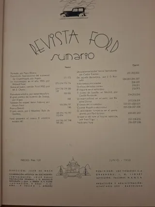 Revista antigua Ford 1933