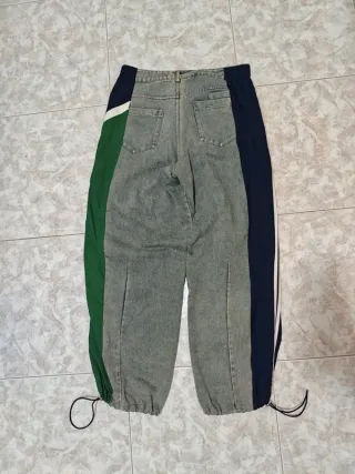 Pantaloni ibridi denim/sportivi – Stile streetwear