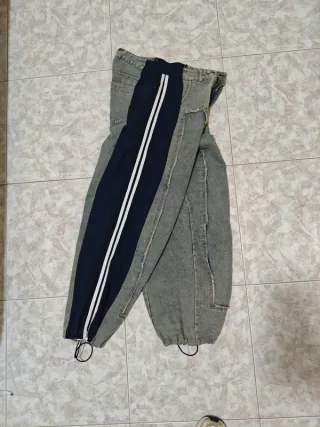 Pantaloni ibridi denim/sportivi – Stile streetwear