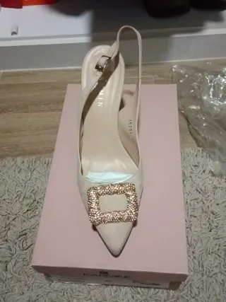 Zapato Karmine Talla 40 Rosa Dorado