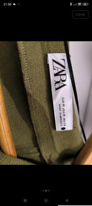 Vestido midi Zara verde oliva