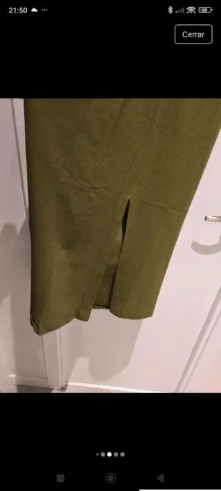 Vestido midi Zara verde oliva