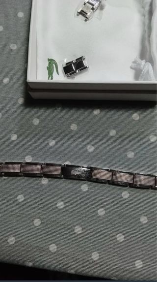 Pulsera Lacoste Plata Cocodrilo