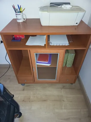 Mueble TV madera y cristal