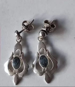 Pendientes Plata de Ley con Piedras Moradas