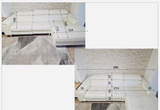 Divano angolare in pelle bianco