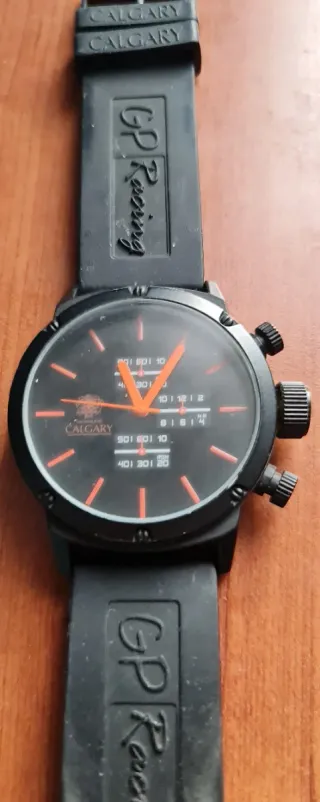 Reloj Calgary GP Racing Negro Naranja