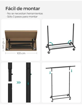 Burro Ropa SONGMICS con Ruedas