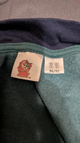 Felpa Tom & Jerry con zip, bimbo 86/92 cm