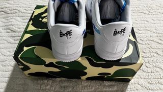 Bape Scarpe Bapesta Blu e Bianche