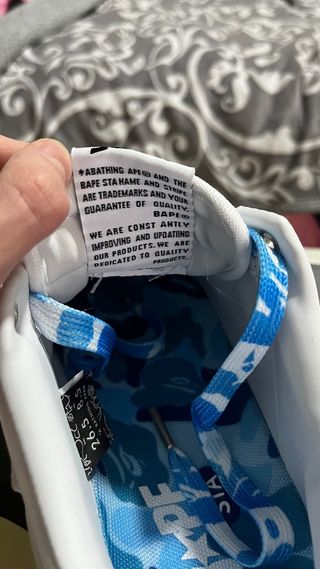 Bape Scarpe Bapesta Blu e Bianche