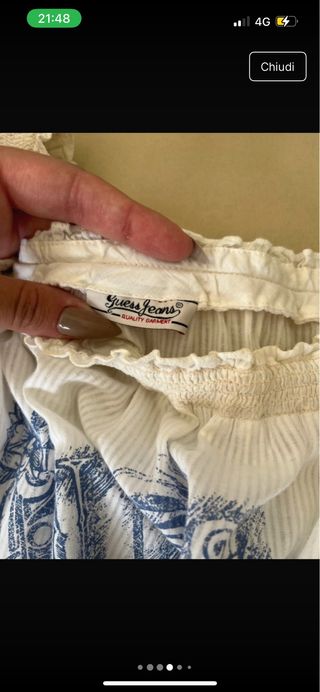 Blusa bianca Guess Off Shoulder anni 2000