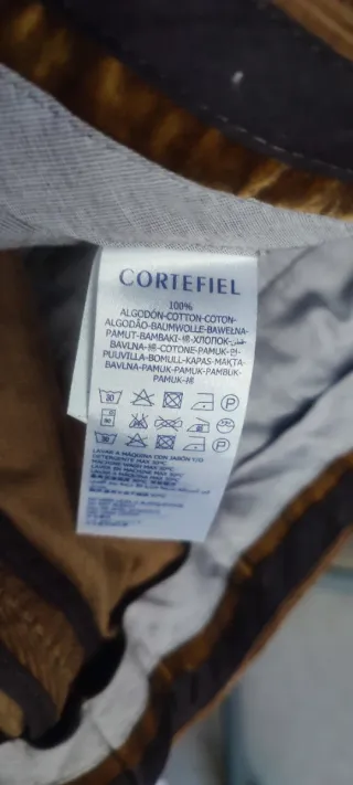 Pantalones pana Cortefiel beige tostado talla 54