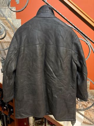 Cappotto Montone Shearling Vera Pelle Nera vintage