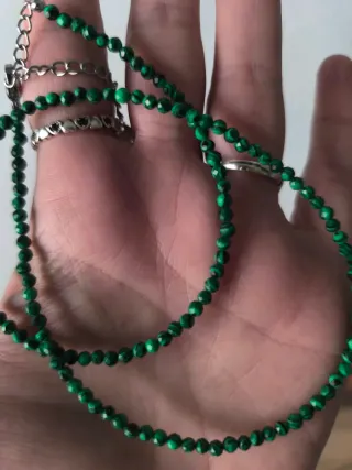 Choker Piedra Malaquita Natural 41-45