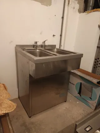 Fregadero industrial doble acero inoxidable