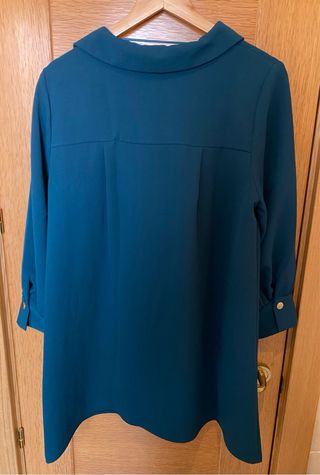 Vestido camisero Zara verde oscuro