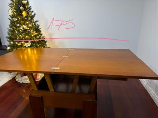 Mesa centro elevable extensible con ruedas