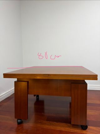 Mesa centro elevable extensible con ruedas