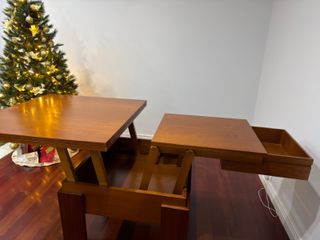 Mesa centro elevable extensible con ruedas