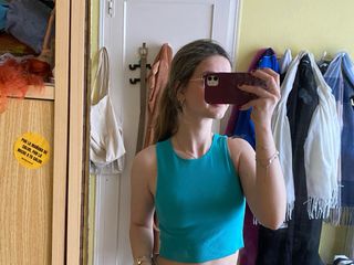 Top Pull&Bear Celeste Talla XS