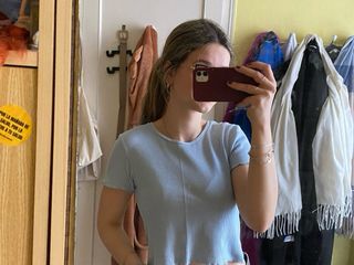 Top Pull&Bear azul talla XS
