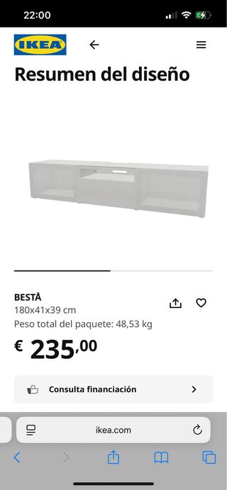 Mueble TV Besta Ikea Blanco