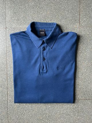 Polo Hugo Boss Manga Larga Azul Talla M