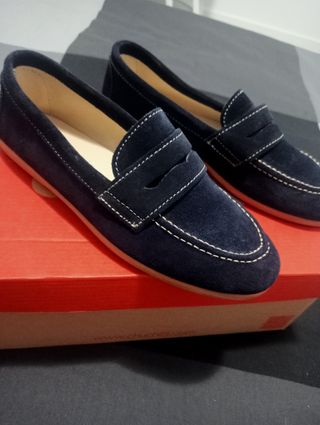 Mocasines de vestir niño azul marino