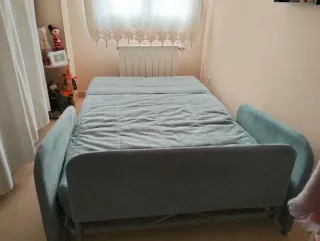 Sofá Cama Viscolástica verde/azulado de 120x190cms
