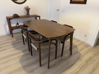 Conjunto 4 Sillas Sklum Madera y Tela
