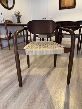 Conjunto 4 Sillas Sklum Madera y Tela