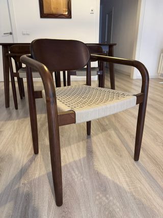 Conjunto 4 Sillas Sklum Madera y Tela