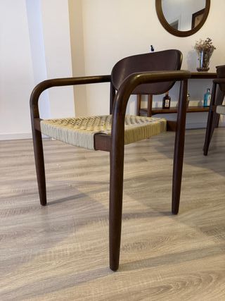 Conjunto 4 Sillas Sklum Madera y Tela