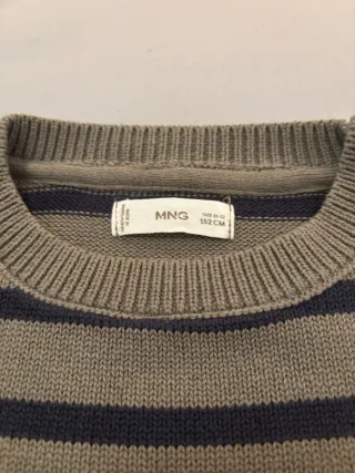 Jersey Mango Rayas Beige y Gris