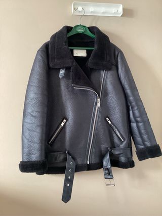 Cazadora Piel Negra “Zara” Talla M