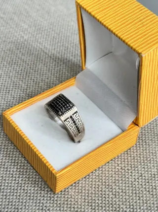 Anillo Plata 925 Hombre Negro